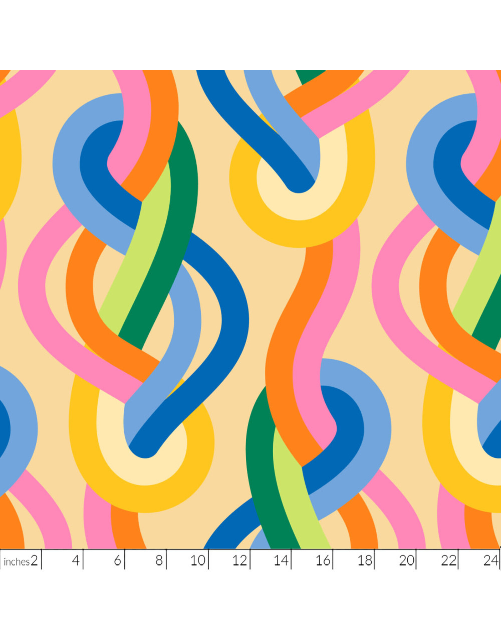 Emily Van Hoff Groove, Knotted in Luminous Multi, Fabric Half-Yards