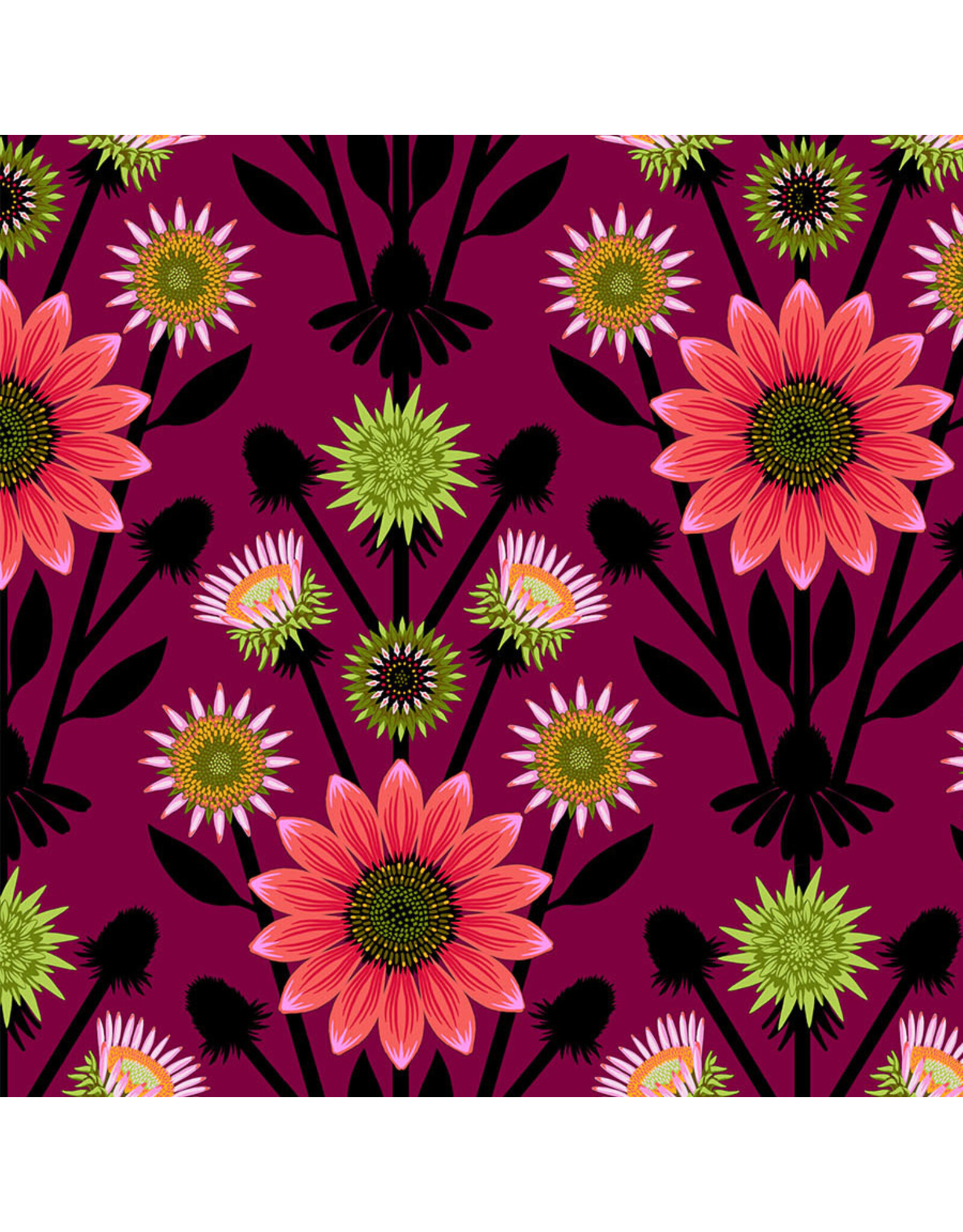 Anna Maria Iconic, Lifespan in Eggplant, Fabric Half-Yards