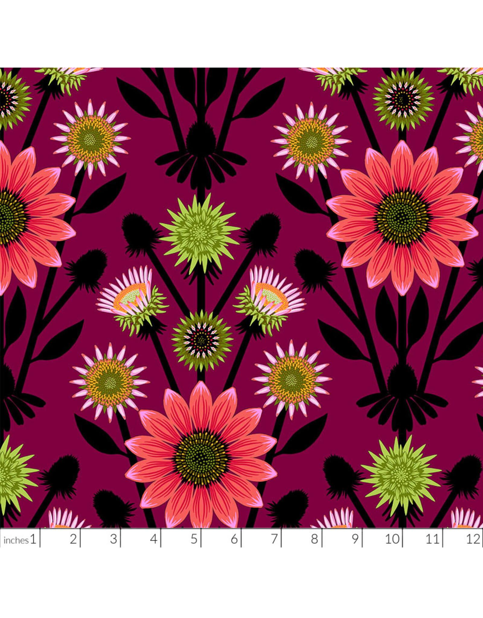 Anna Maria Iconic, Lifespan in Eggplant, Fabric Half-Yards
