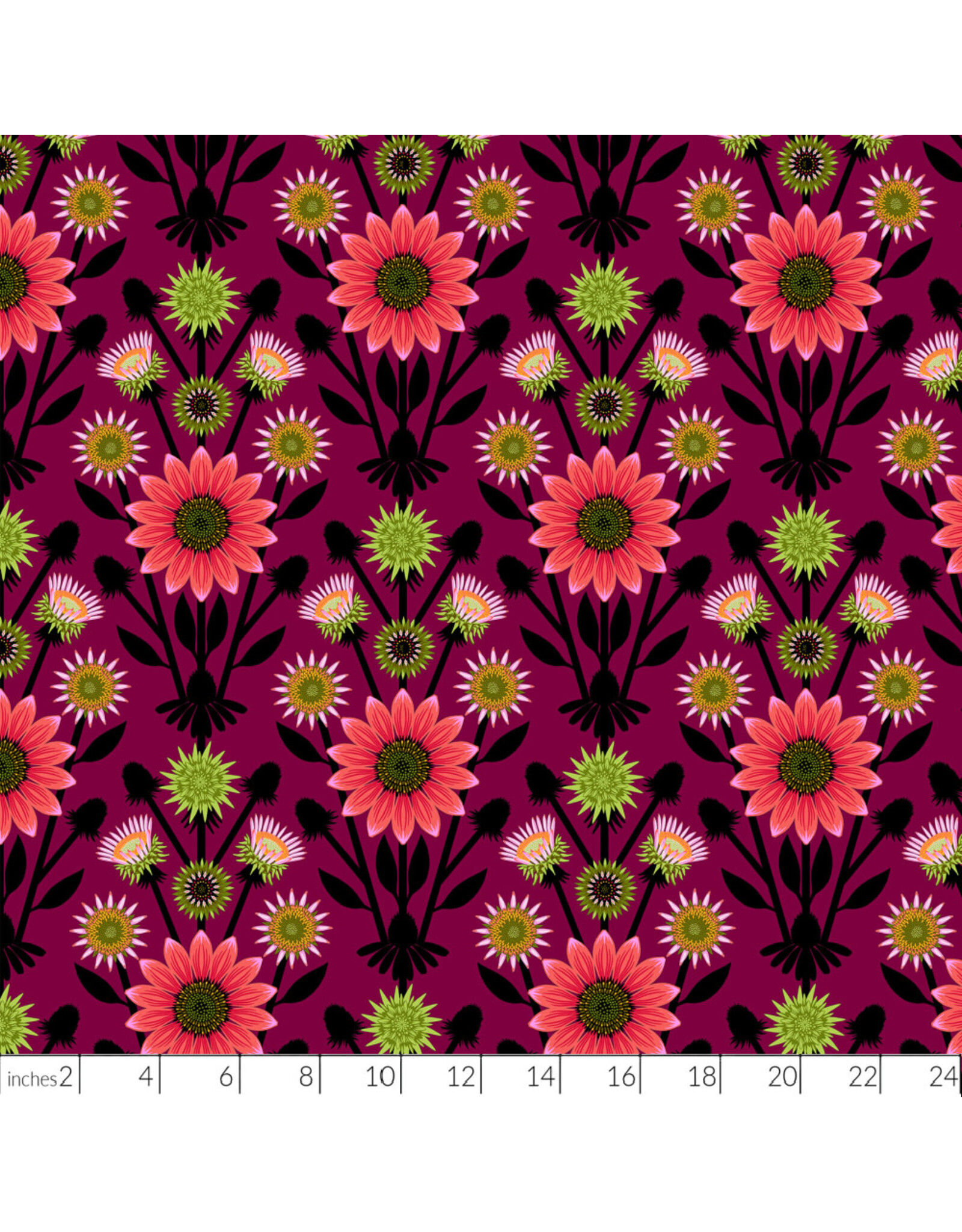 Anna Maria Iconic, Lifespan in Eggplant, Fabric Half-Yards