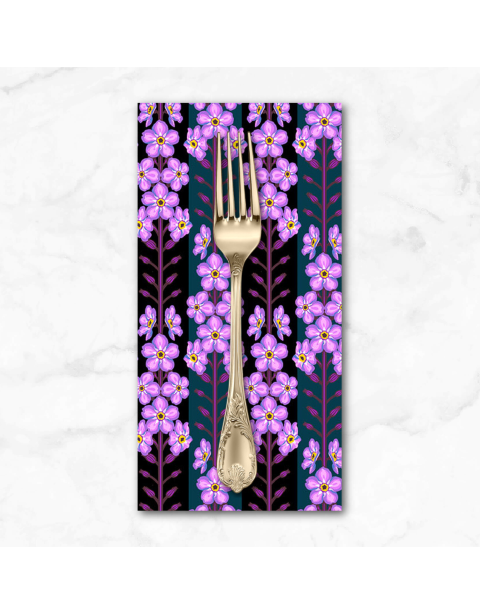 PD's Anna Maria Collection Iconic, Forgetmenot in Indigo, Dinner Napkin