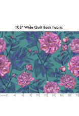 Anna Maria 108" Wide Back, Indelible, Peony in Jade,  Fabric Half-Yards