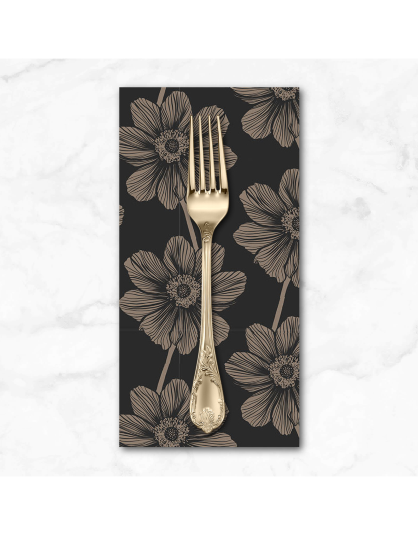 PD's Anna Maria Collection Indelible, Anemone in Silvertone, Dinner Napkin