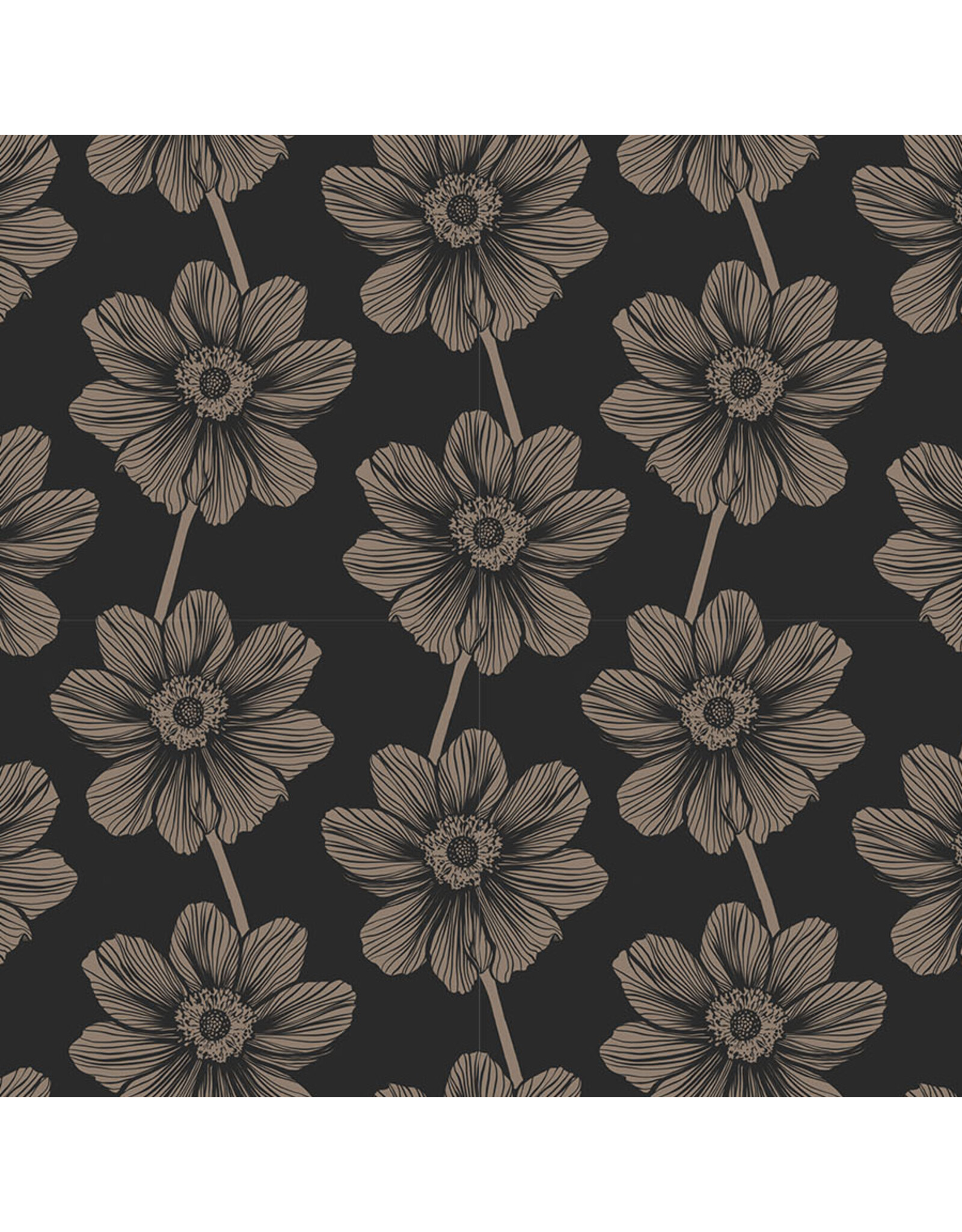 Anna Maria Indelible, Anemone in Silvertone, Fabric Half-Yards