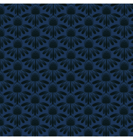 Anna Maria Indelible, Coneflower in Night, Fabric Half-Yards