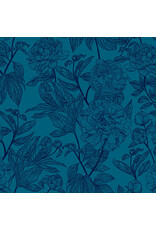 Anna Maria Indelible, Peony in Ocean, Fabric Half-Yards
