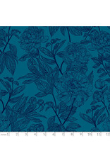 Anna Maria Indelible, Peony in Ocean, Fabric Half-Yards