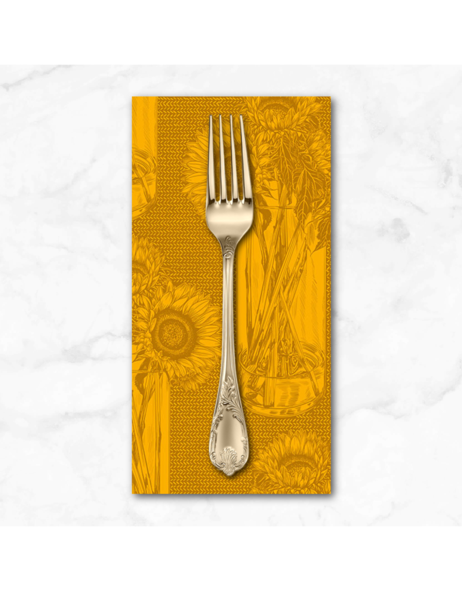 PD's Anna Maria Collection Indelible, Sunflowers in Saffron, Dinner Napkin