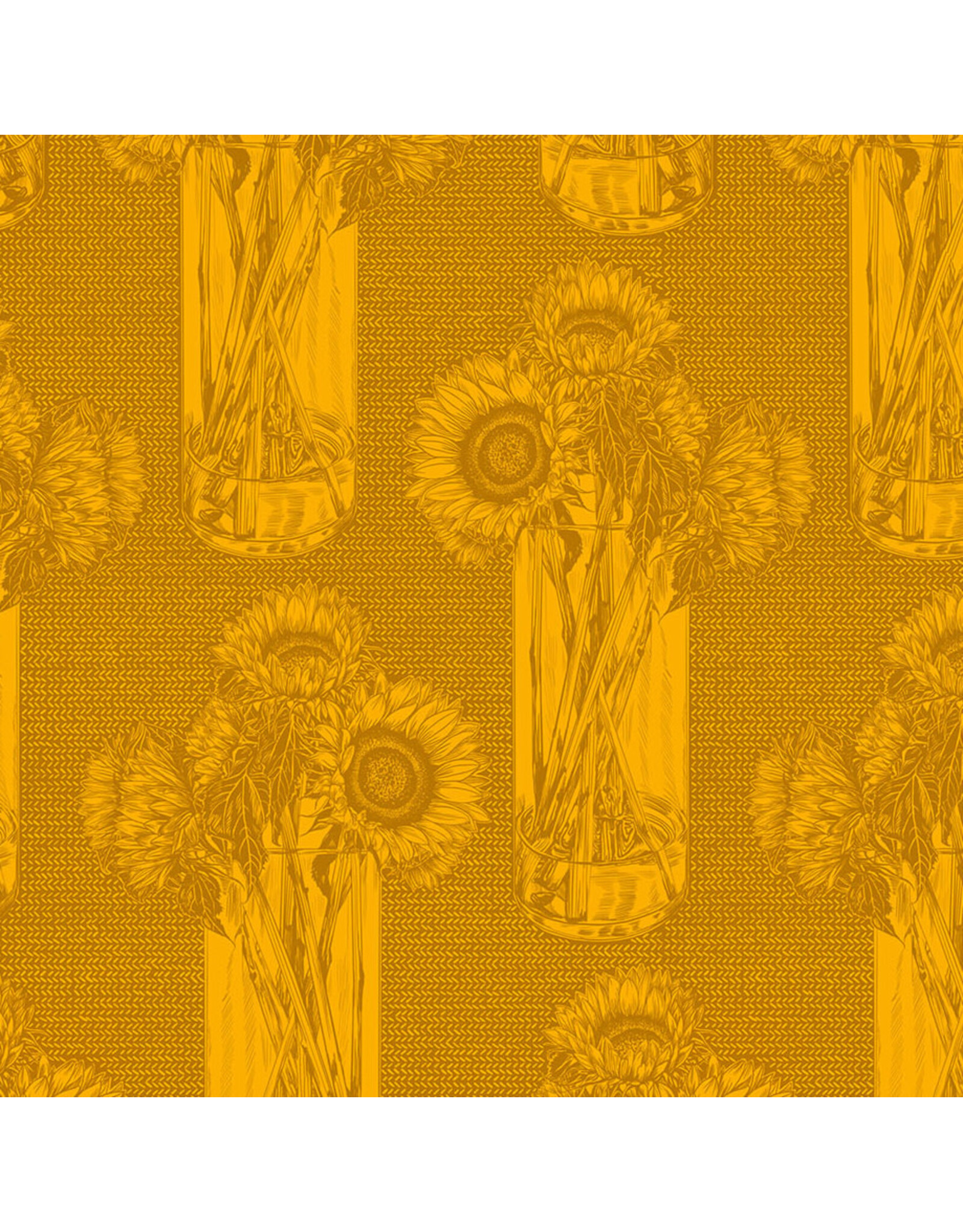 Anna Maria Indelible, Sunflowers in Saffron, Fabric Half-Yards