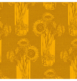 Anna Maria Indelible, Sunflowers in Saffron, Fabric Half-Yards