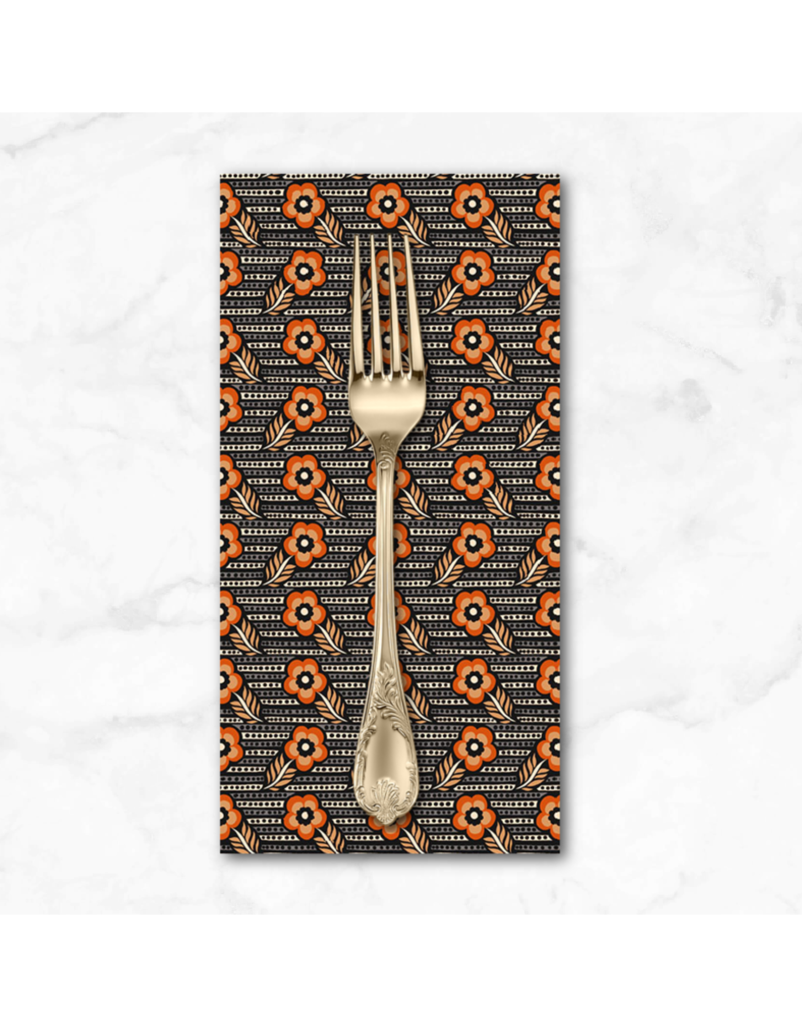 PD's Anna Maria Collection Shooting Star, Woodcarving in Black, Dinner Napkin