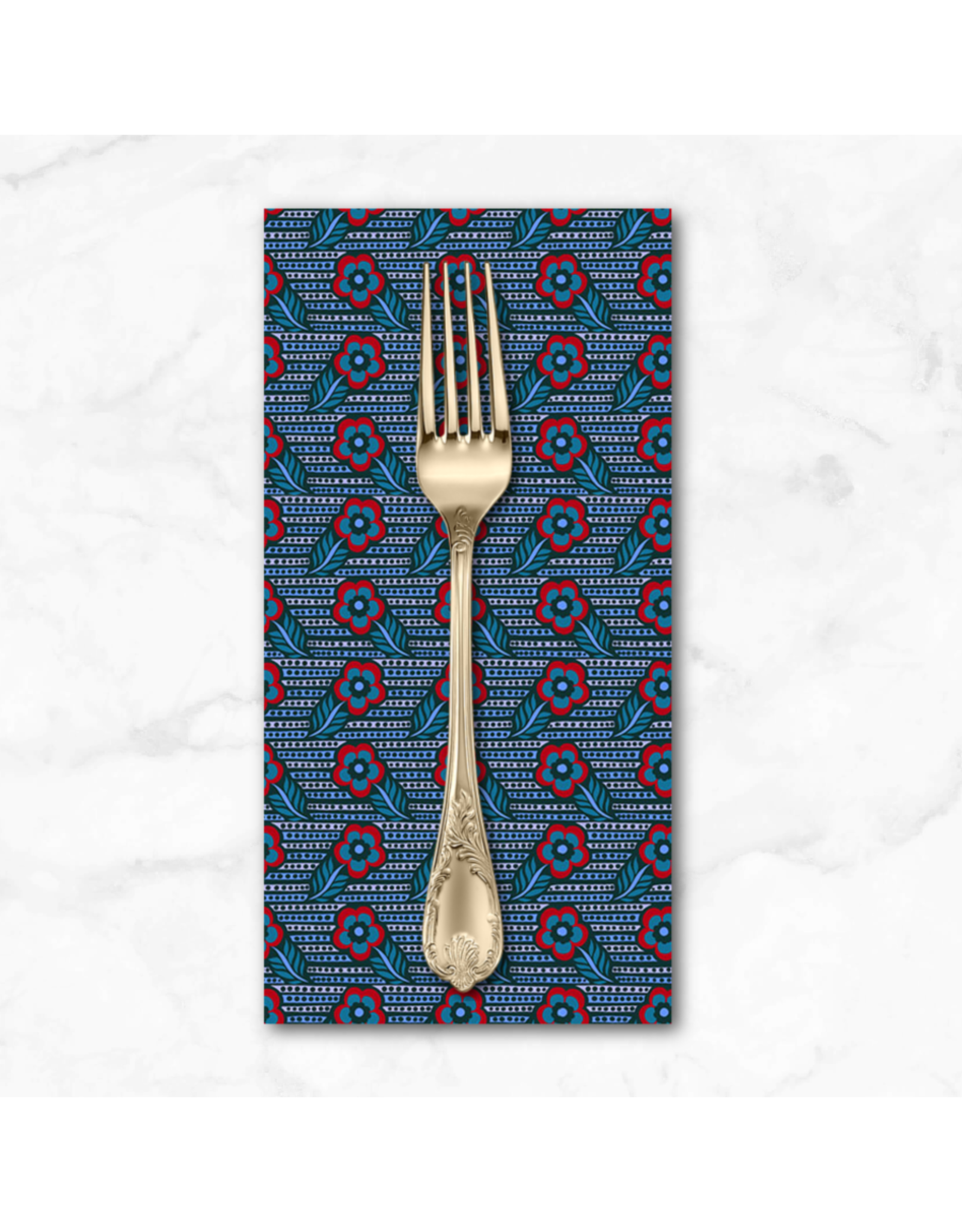 PD's Anna Maria Collection Shooting Star, Woodcarving in Indigo, Dinner Napkin