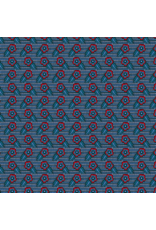 Anna Maria Shooting Star, Woodcarving in Indigo, Fabric Half-Yards