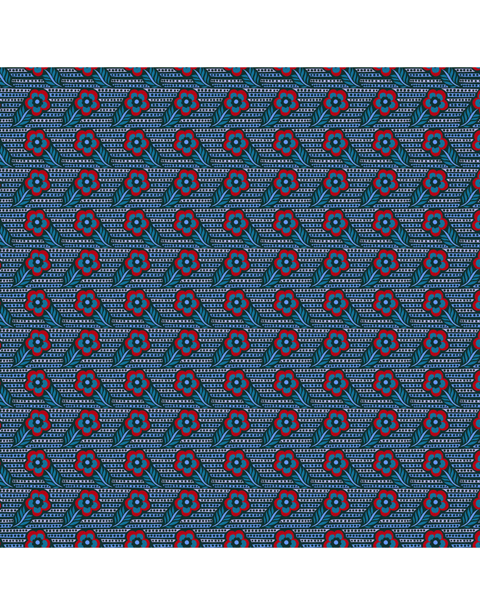 Anna Maria Shooting Star, Woodcarving in Indigo, Fabric Half-Yards