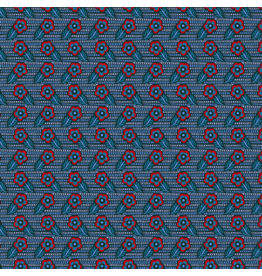 Anna Maria Shooting Star, Woodcarving in Indigo, Fabric Half-Yards