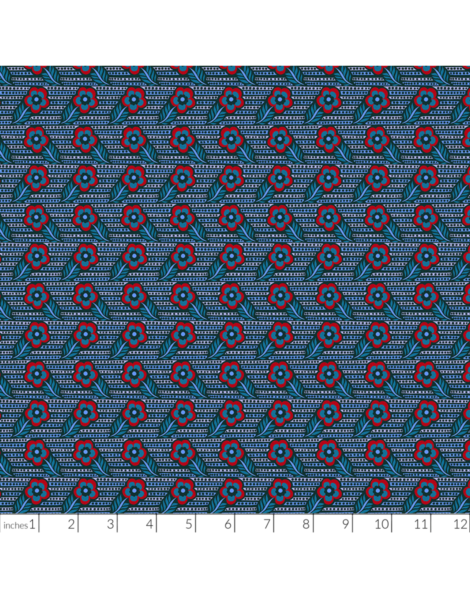Anna Maria Shooting Star, Woodcarving in Indigo, Fabric Half-Yards