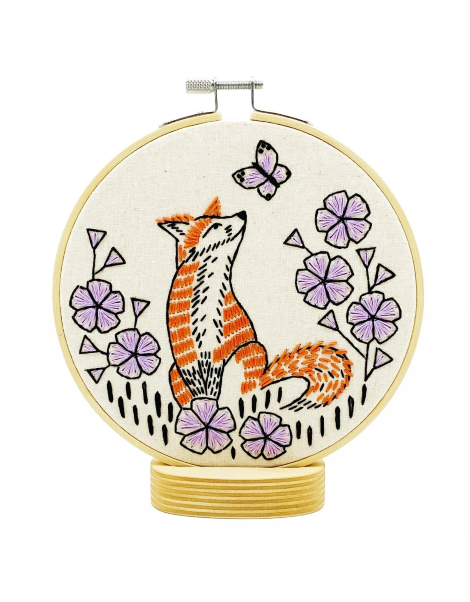 Hook, Line & Tinker Fox in Phlox, Embroidery Kit