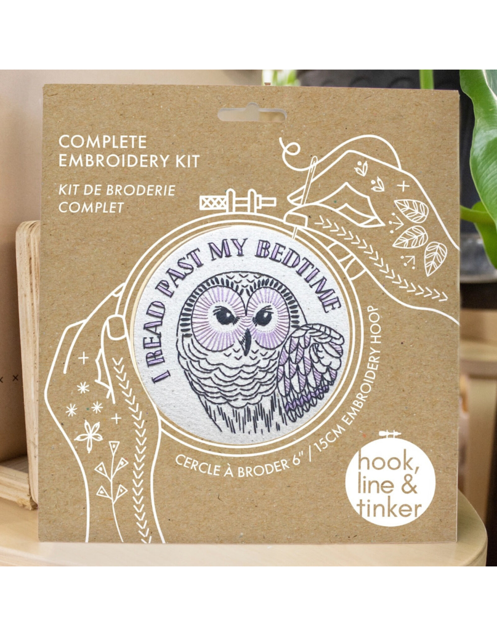 Hook, Line & Tinker I Read Past My Bedtime, Embroidery Kit