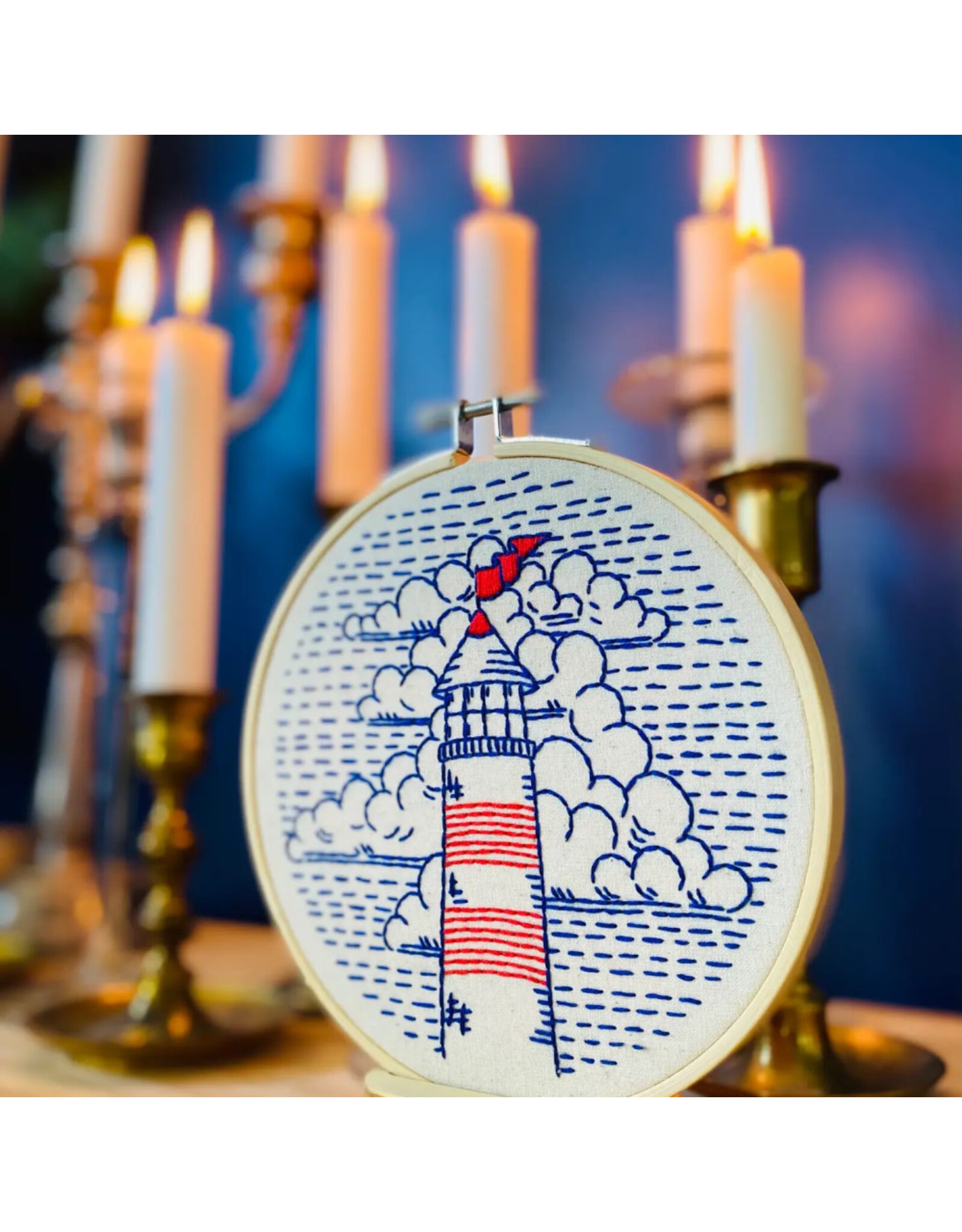Hook, Line & Tinker Lighthouse, Embroidery Kit