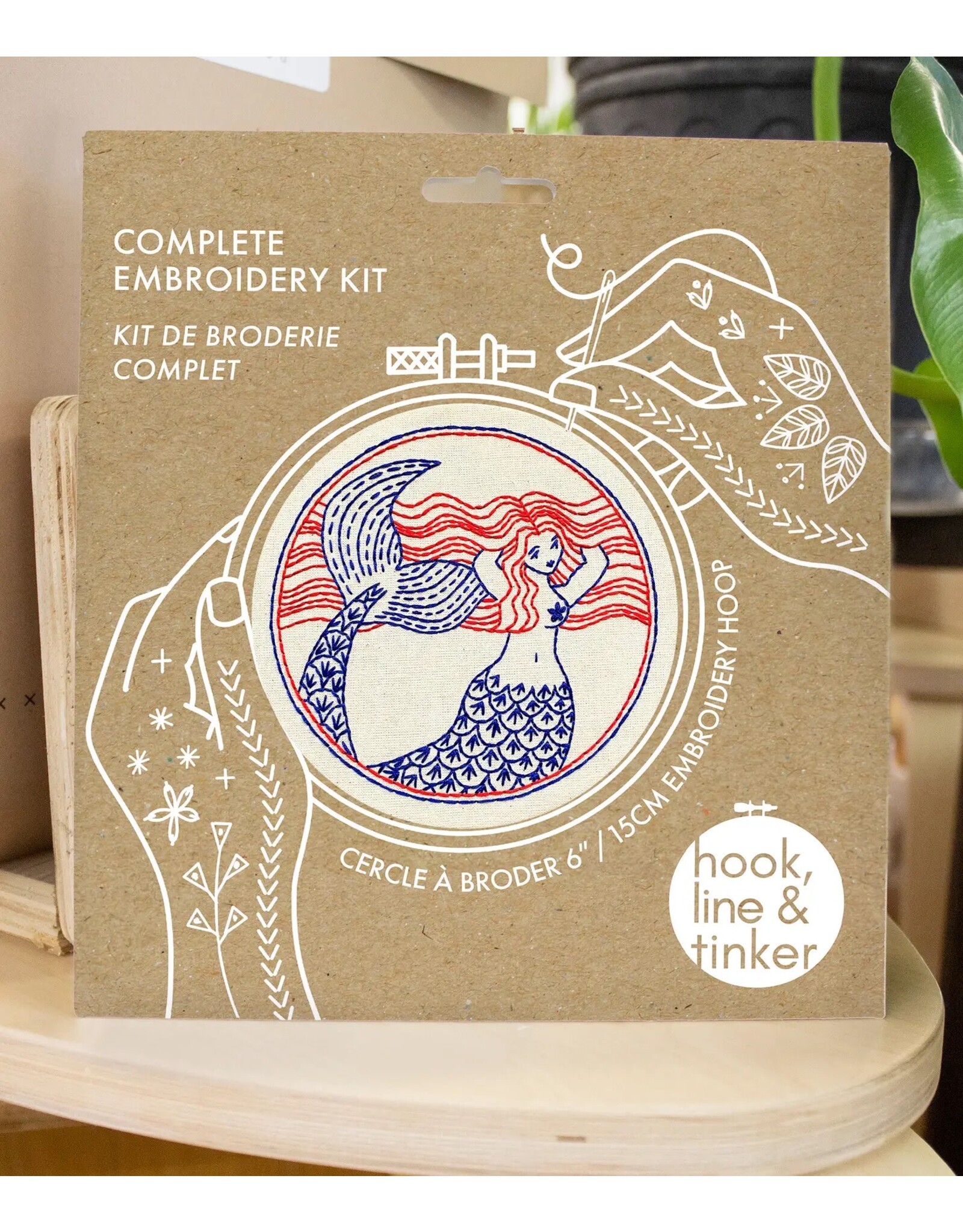 Hook, Line & Tinker Mermaid, Embroidery Kit