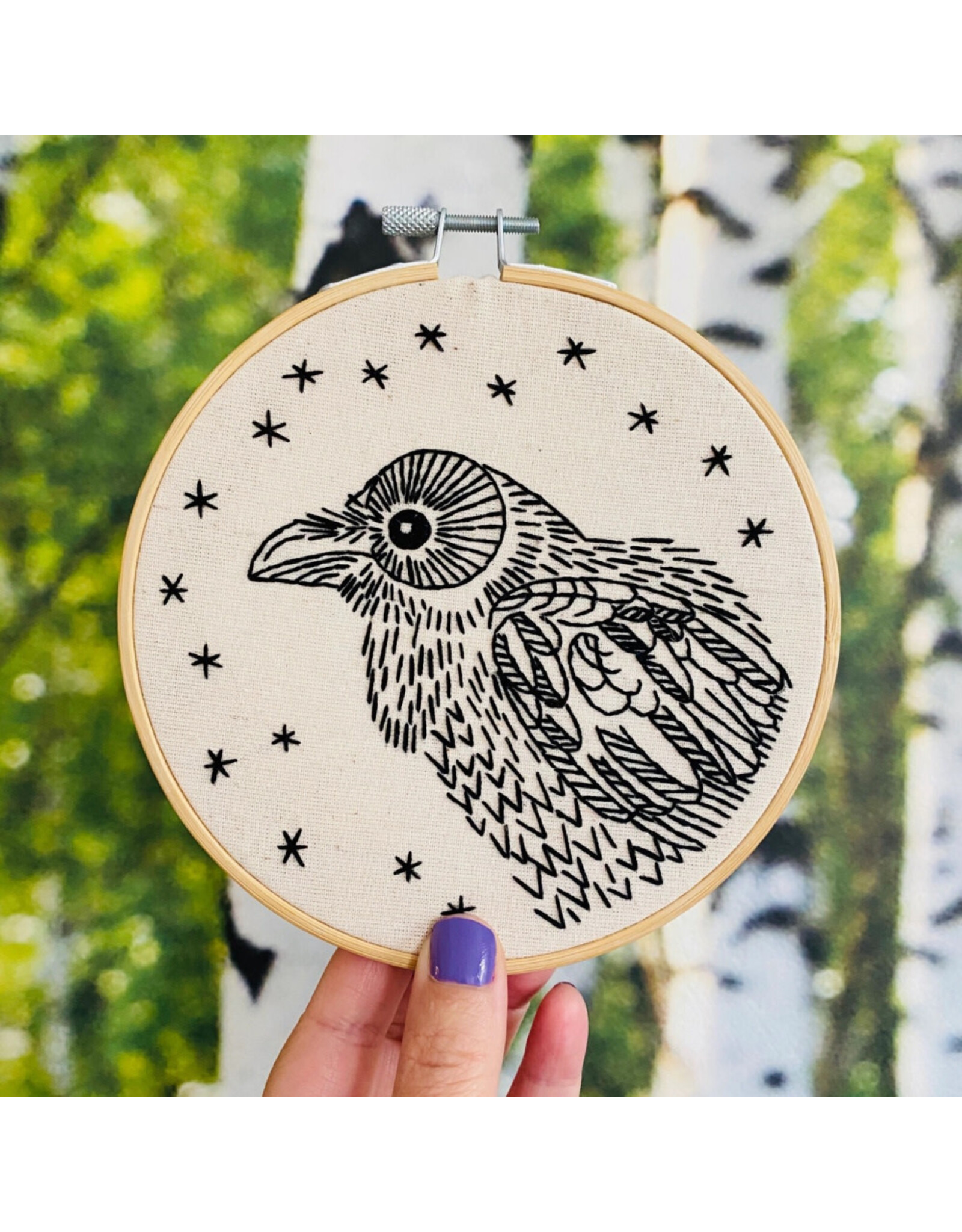Hook, Line & Tinker Raven Nevermore Embroidery Kit