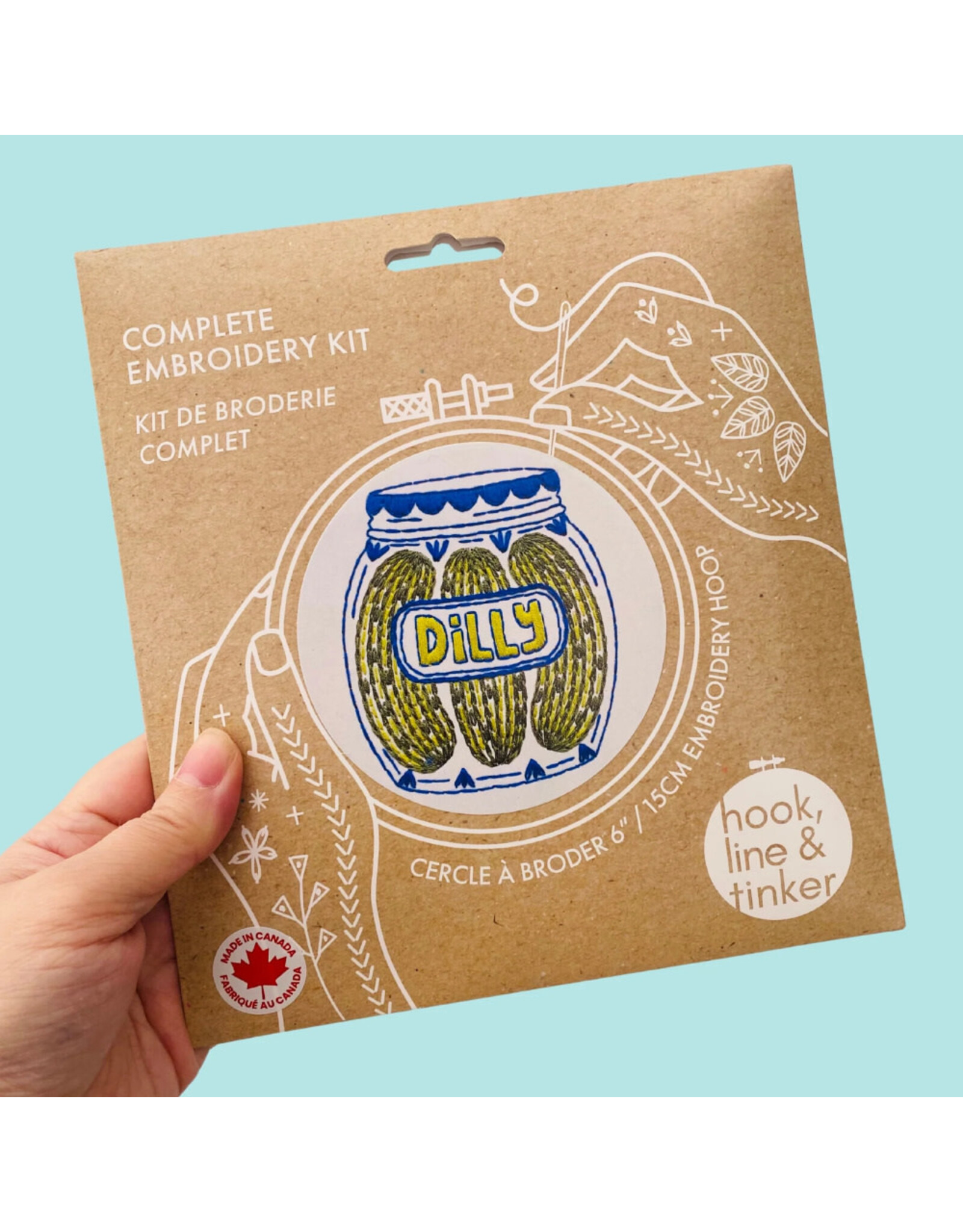 Hook, Line & Tinker Dill Pickles, Dilly, Embroidery Kit