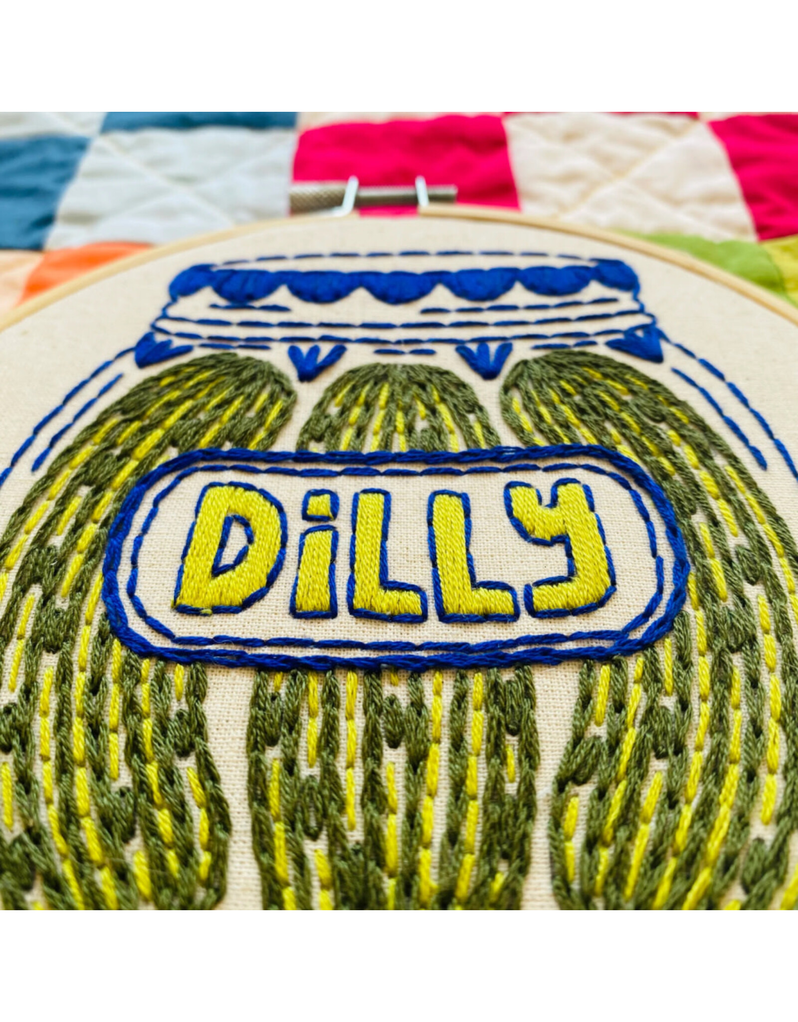 Hook, Line & Tinker Dill Pickles, Dilly, Embroidery Kit