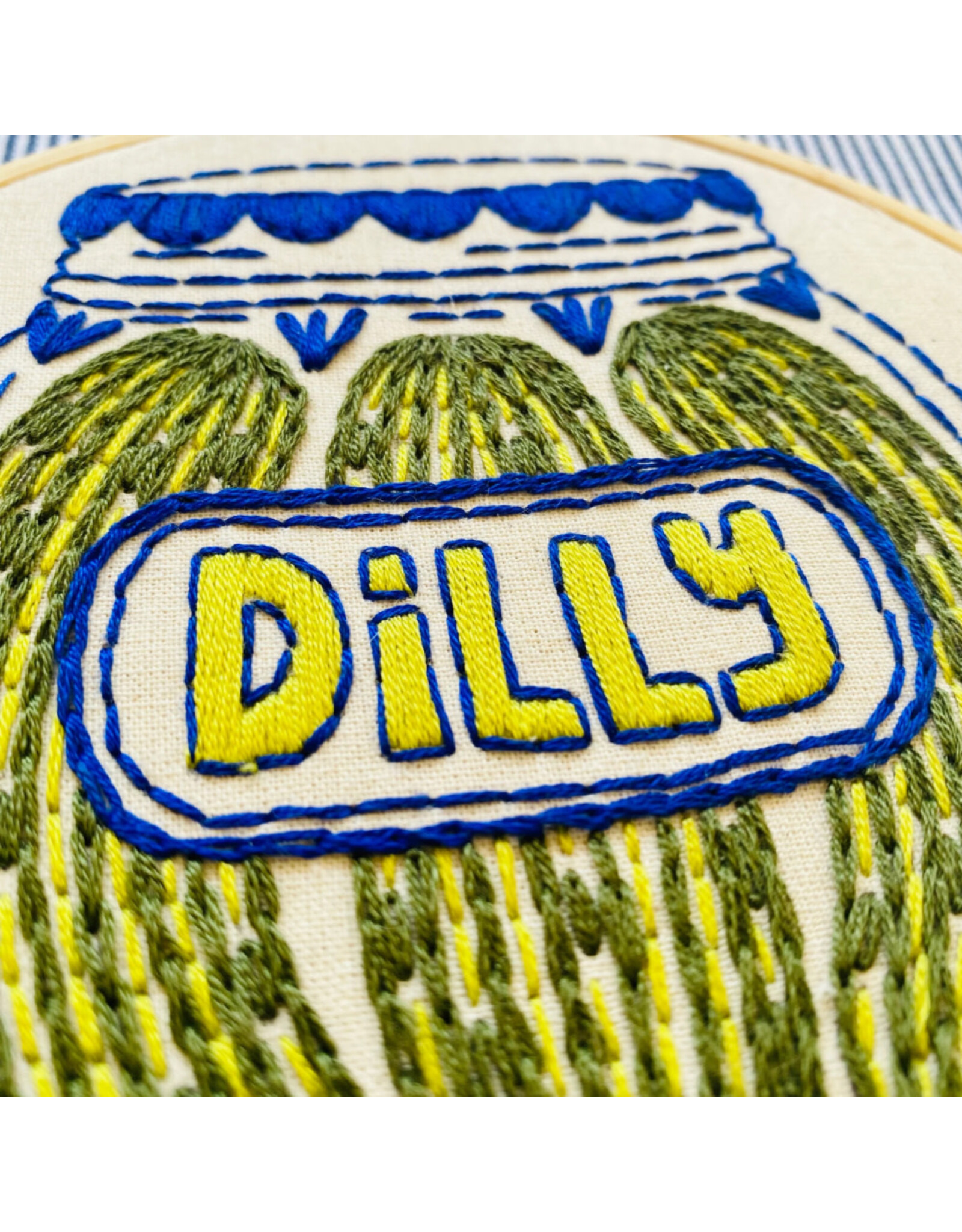 Hook, Line & Tinker Dill Pickles, Dilly, Embroidery Kit