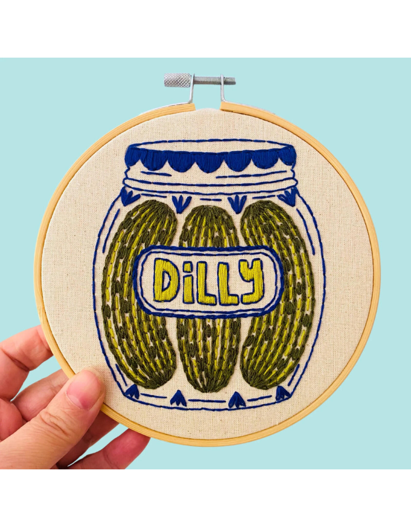 Hook, Line & Tinker Dill Pickles, Dilly, Embroidery Kit