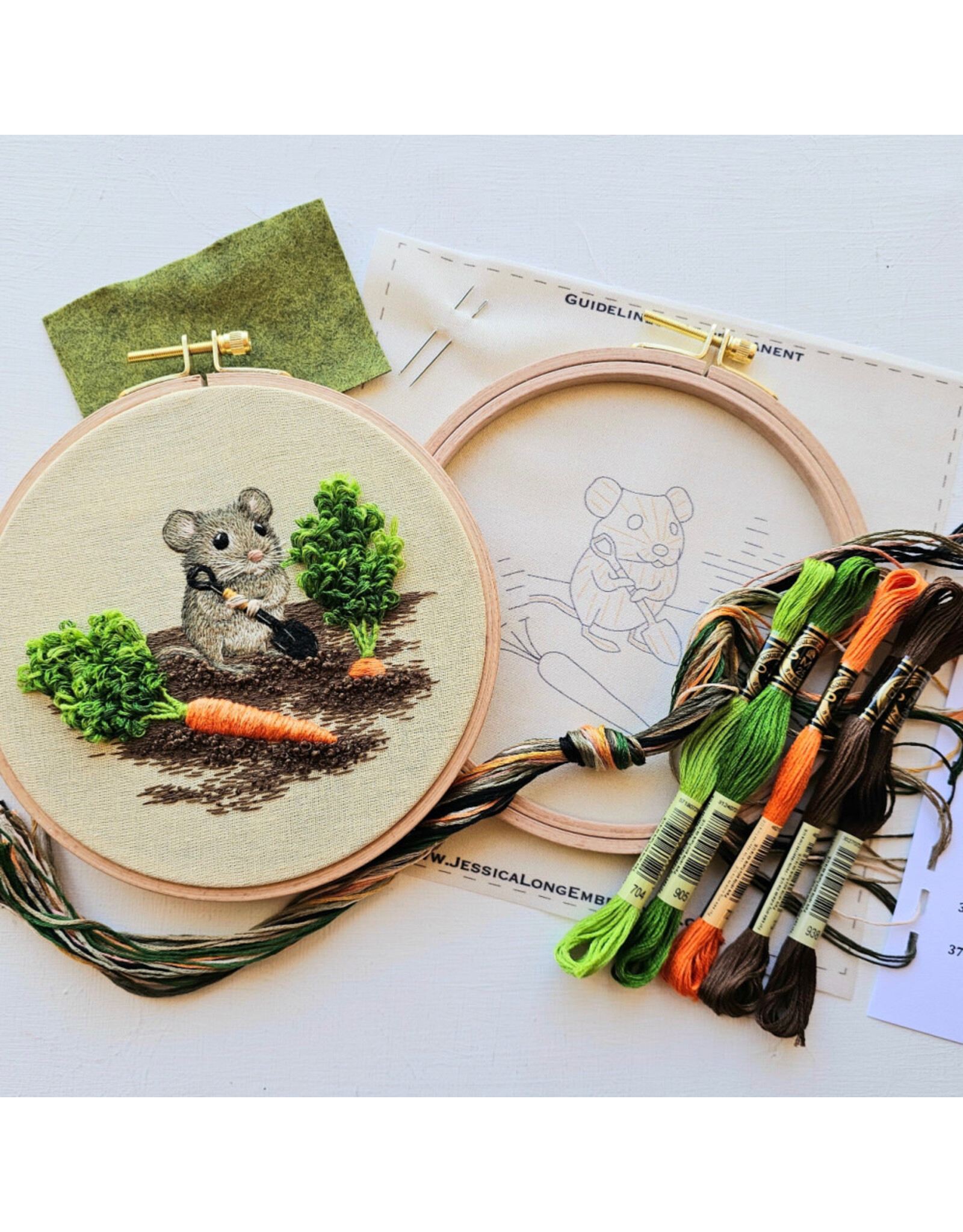 Jessica Long Embroidery Garden Mouse, Embroidery Kit