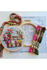 Jessica Long Embroidery Catnap with Flowers, Embroidery Kit