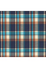 Robert Kaufman ON SALE - 2.5 YARD CUT, Mad for Madras, Woven Plaid in Turquoise