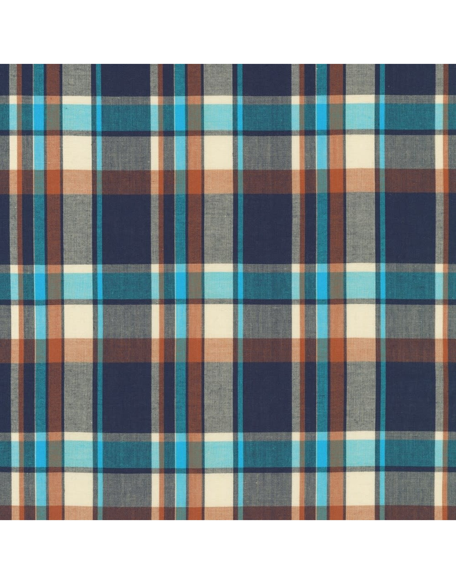 Robert Kaufman ON SALE - 2.5 YARD CUT, Mad for Madras, Woven Plaid in Turquoise