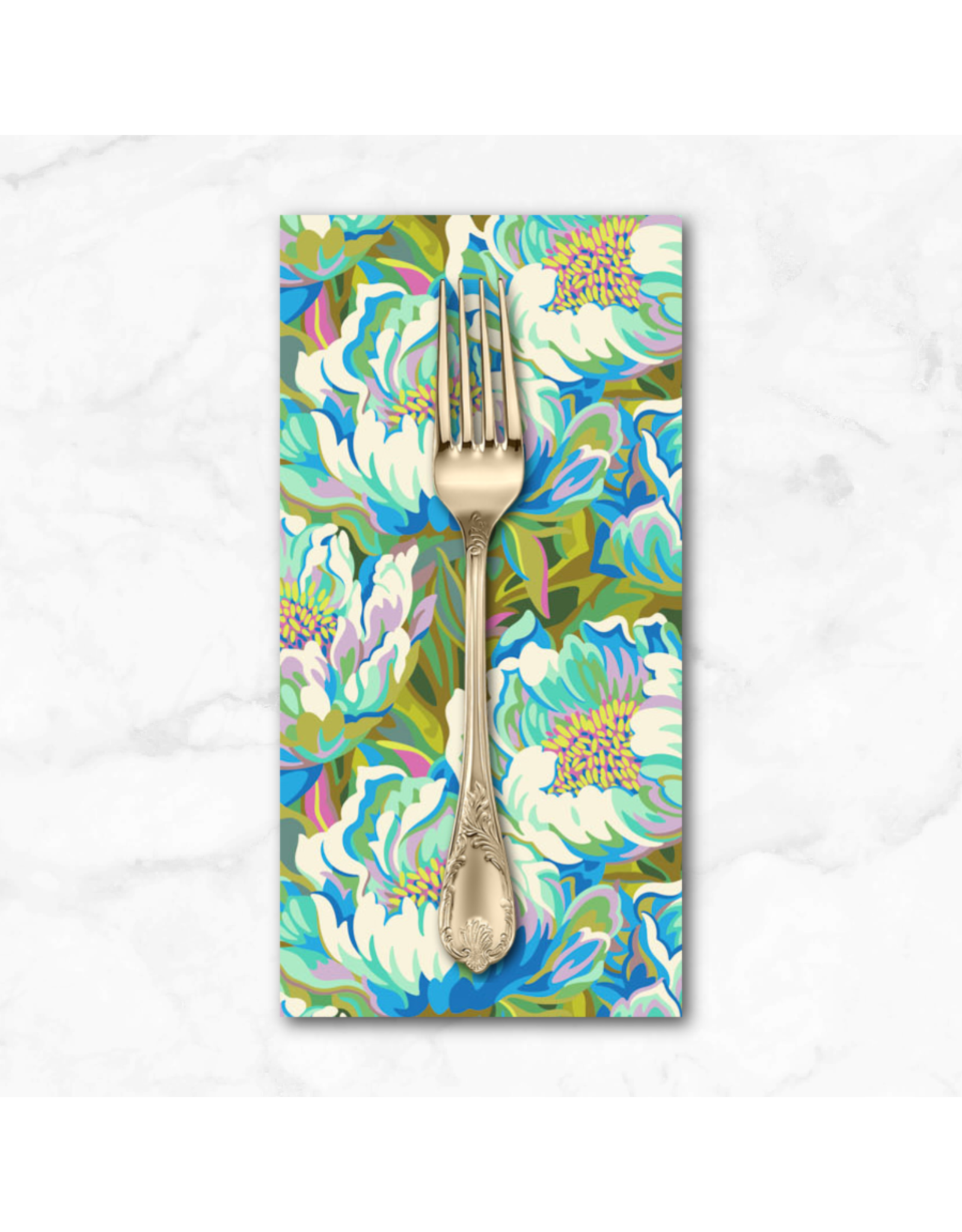 PD's Figo Collection Full Bloom, Joy in Blue, Dinner Napkin