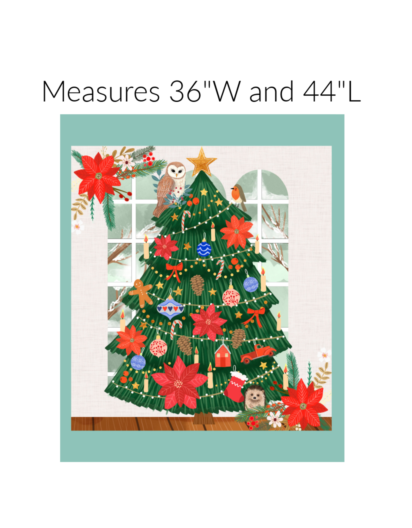 Mia Charro Christmas Cabin, Cozy Christmas 36"x 44" Fabric Panel