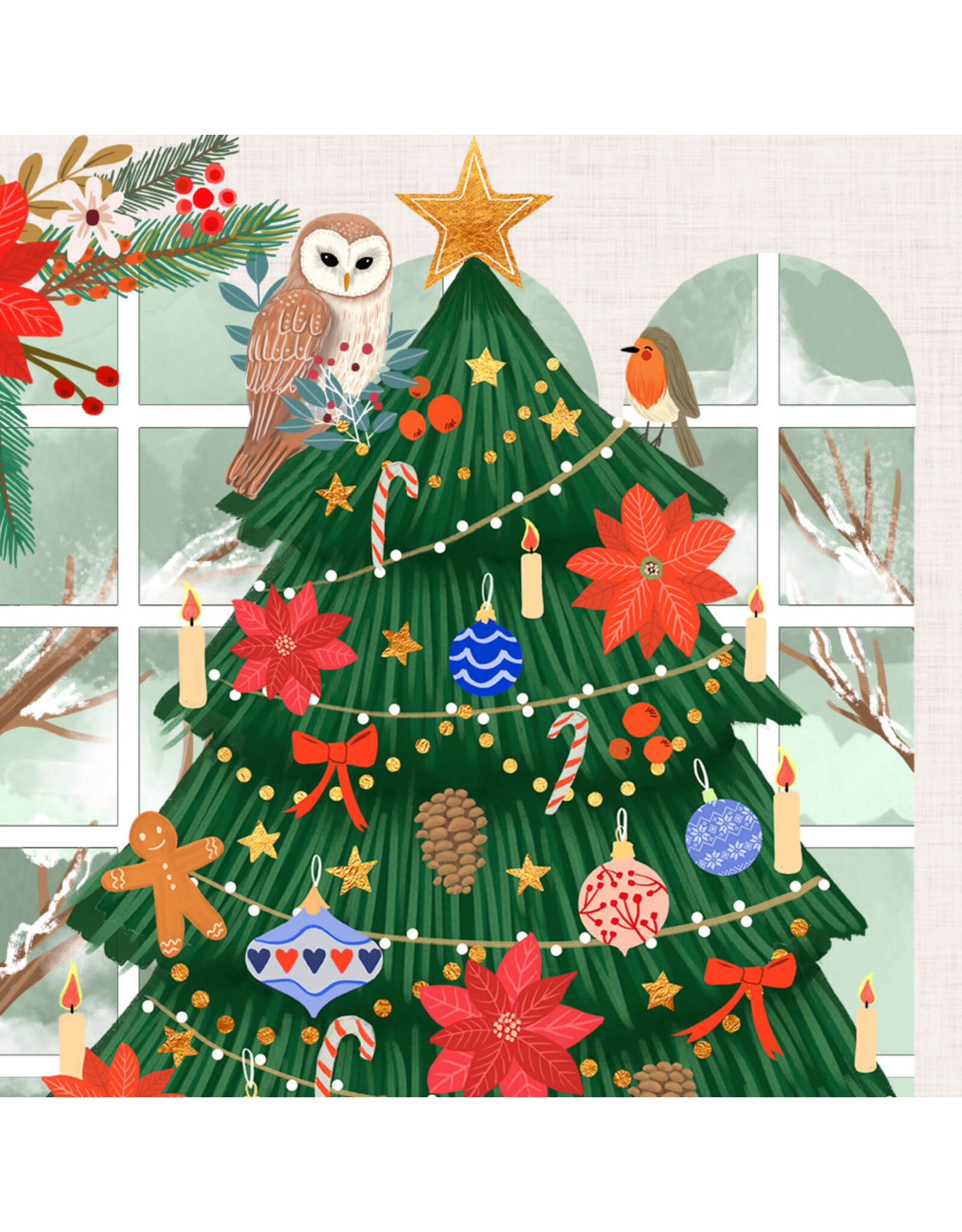 Mia Charro Christmas Cabin, Cozy Christmas 36"x 44" Fabric Panel