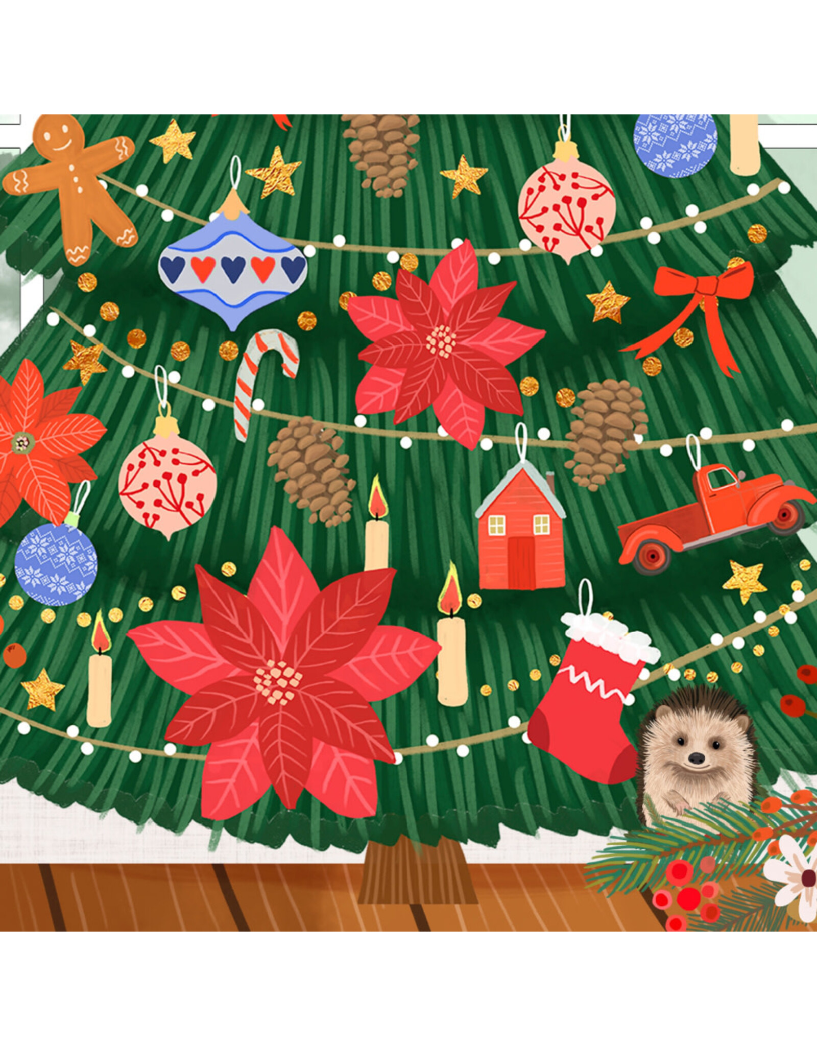 Mia Charro Christmas Cabin, Cozy Christmas 36"x 44" Fabric Panel