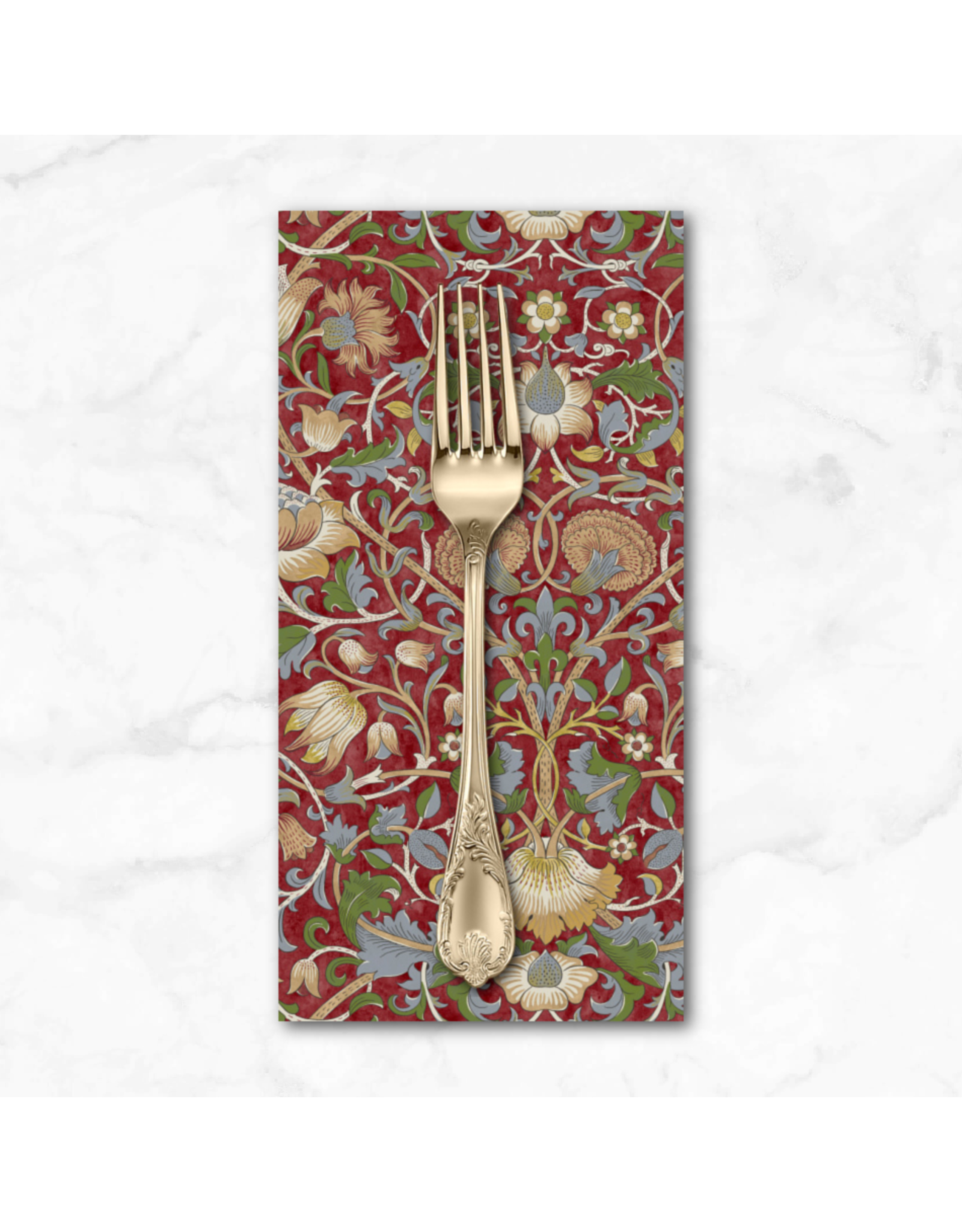 PD's William Morris Collection Morris & Co, The Oxford Holiday Collection, Lodden in Crimson, Dinner Napkin