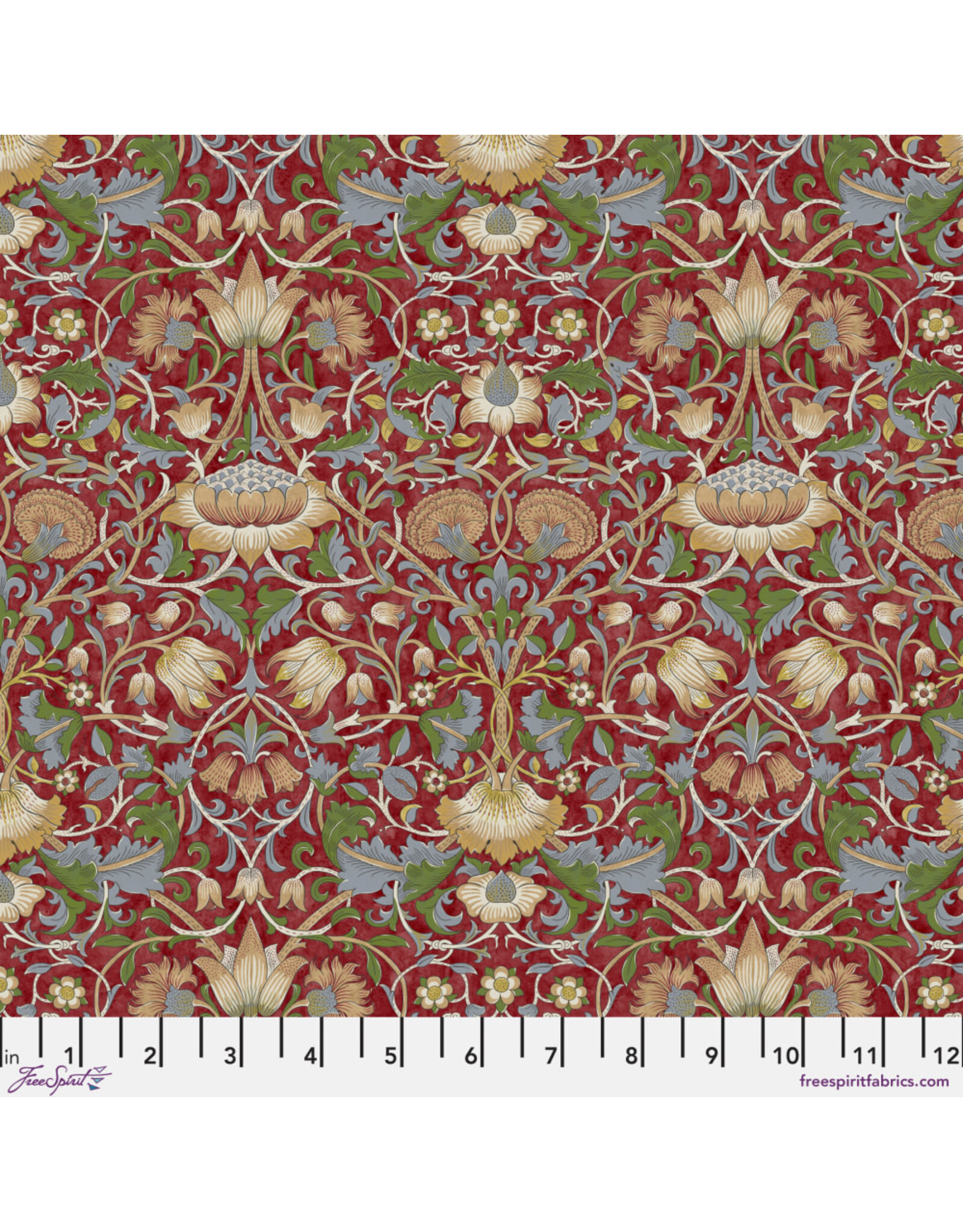 PD's William Morris Collection Morris & Co, The Oxford Holiday Collection, Lodden in Crimson, Dinner Napkin
