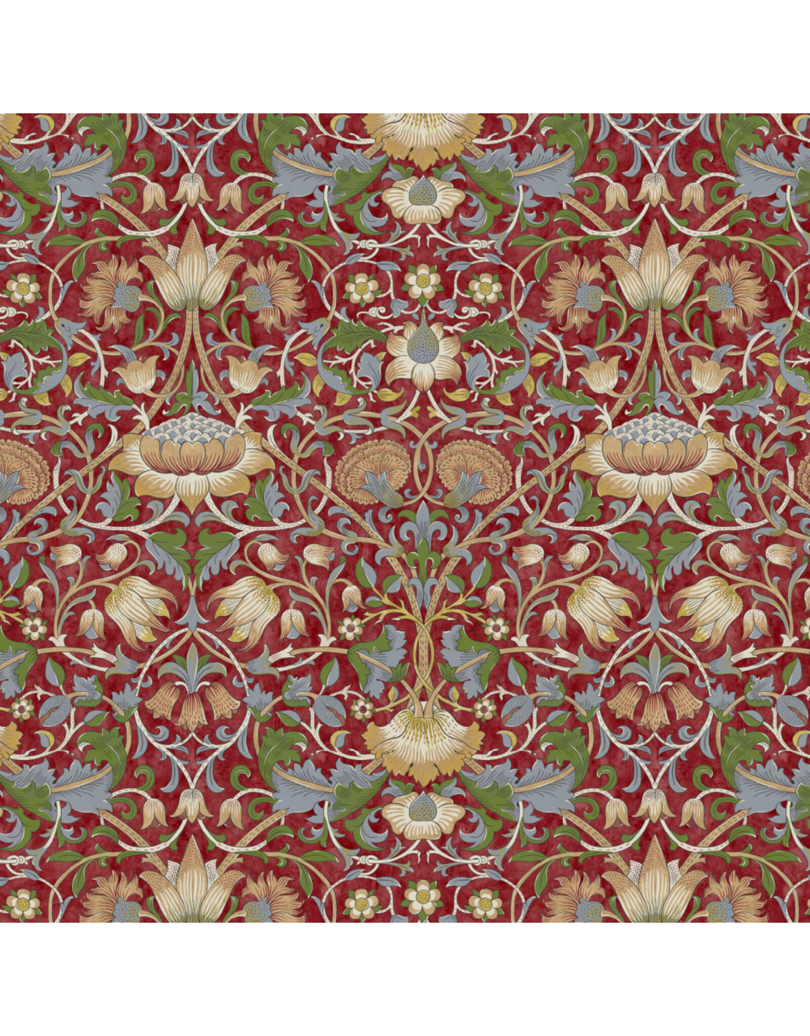 William Morris & Co. Morris & Co, The Oxford Holiday Collection, Lodden in Crimson, Fabric Half-Yards