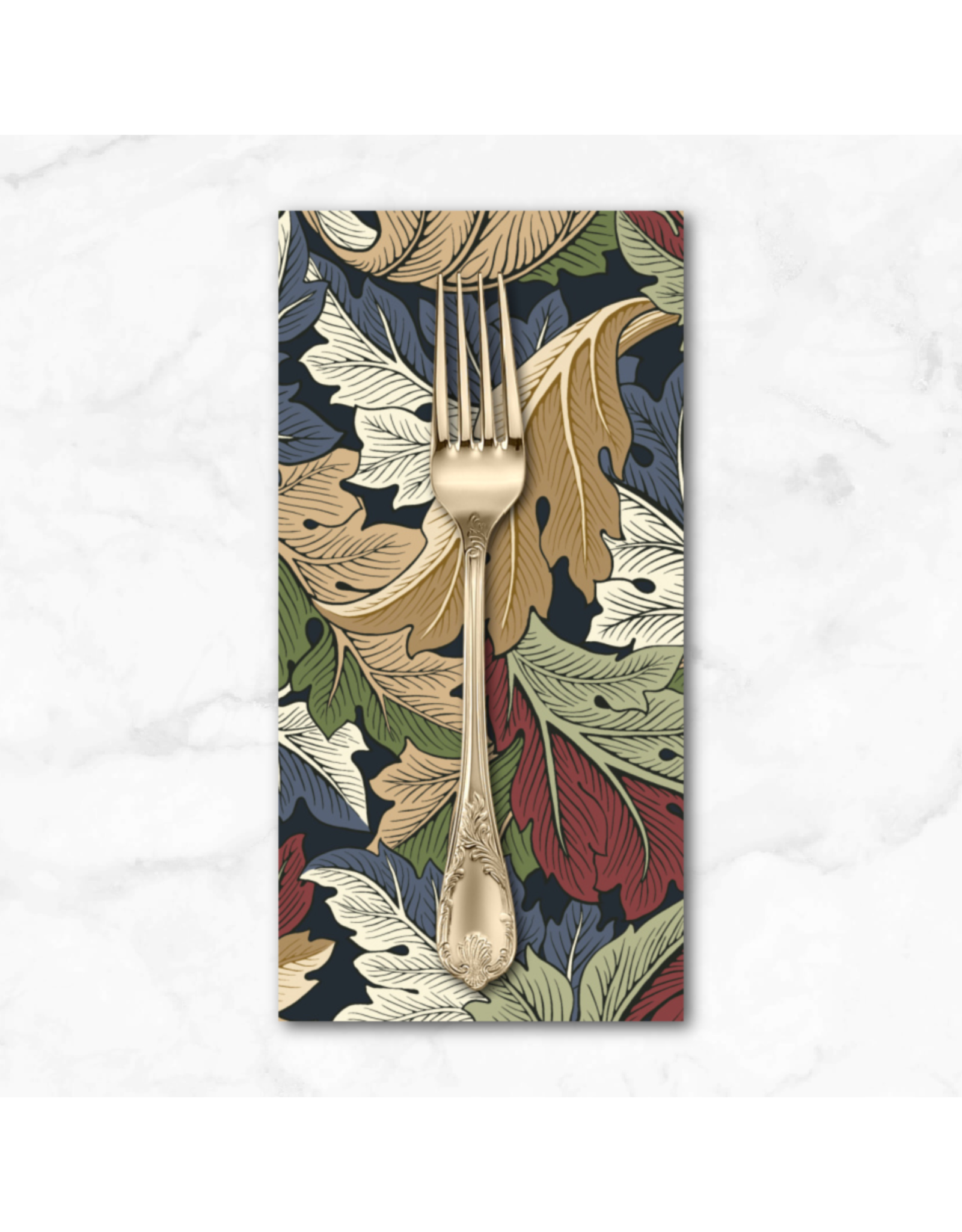 PD's William Morris Collection Morris & Co, The Oxford Holiday Collection, Medium Acanthus in Ink, Dinner Napkin