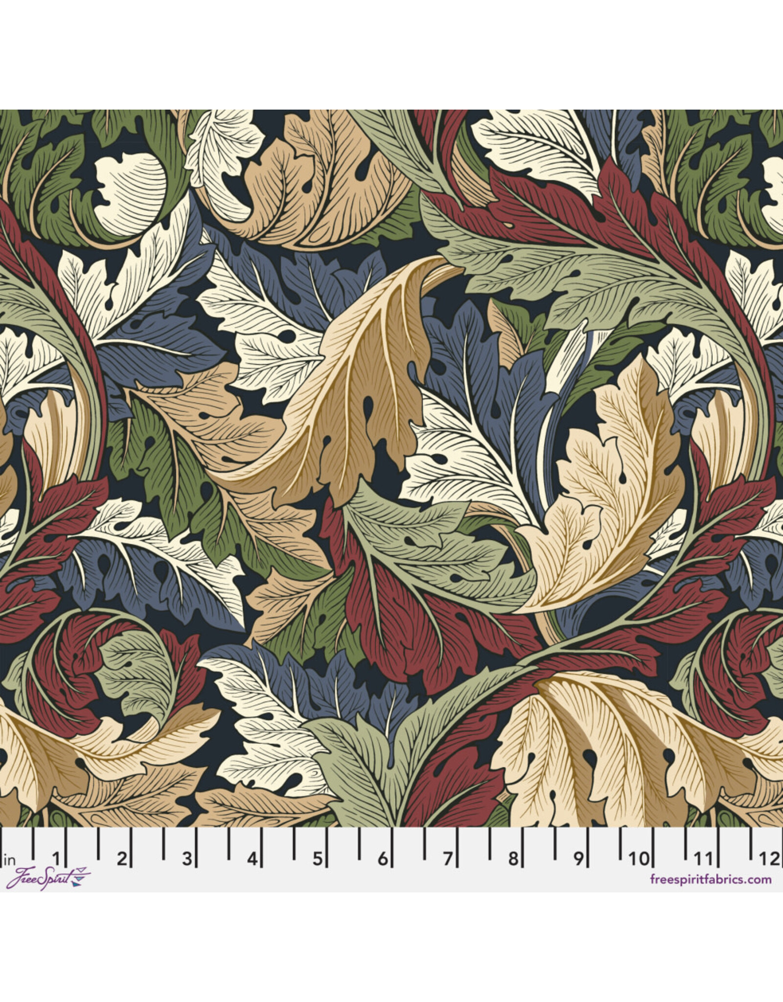 PD's William Morris Collection Morris & Co, The Oxford Holiday Collection, Medium Acanthus in Ink, Dinner Napkin
