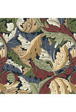 William Morris & Co. Morris & Co, The Oxford Holiday Collection, Medium Acanthus in Ink, Fabric Half-Yards