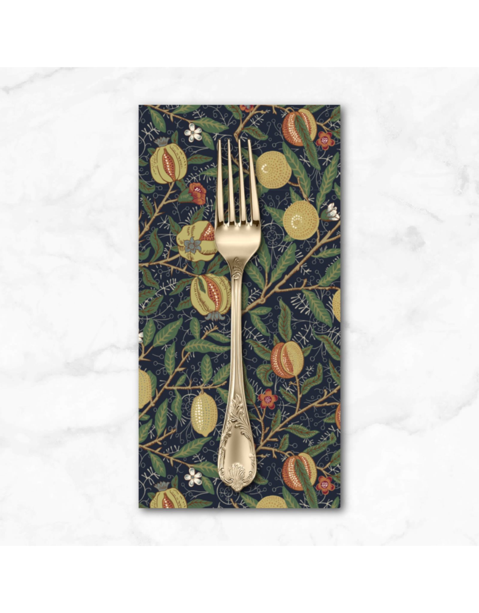 PD's William Morris Collection Morris & Co, The Oxford Holiday Collection, Medium Fruit in Ink, Dinner Napkin