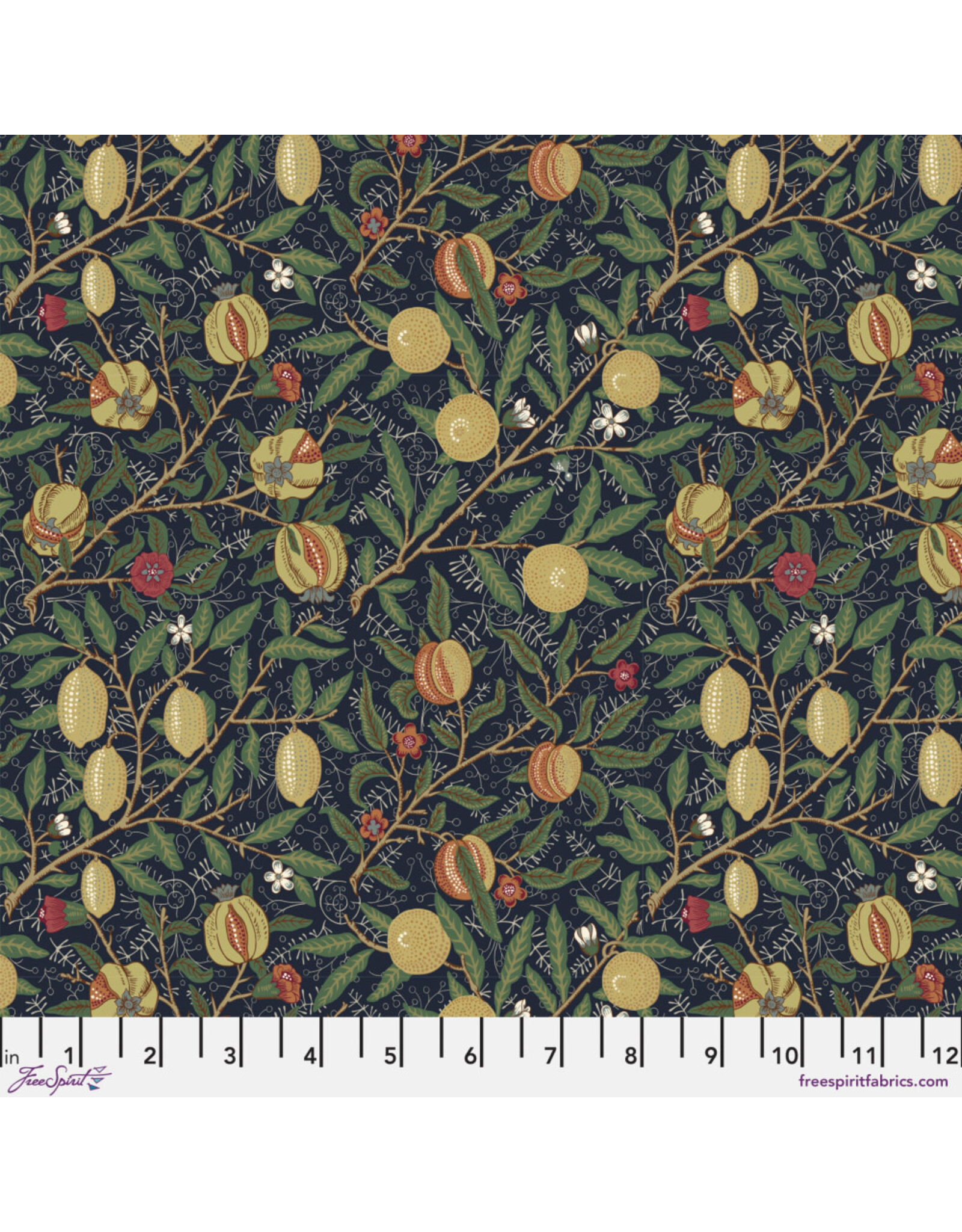 PD's William Morris Collection Morris & Co, The Oxford Holiday Collection, Medium Fruit in Ink, Dinner Napkin