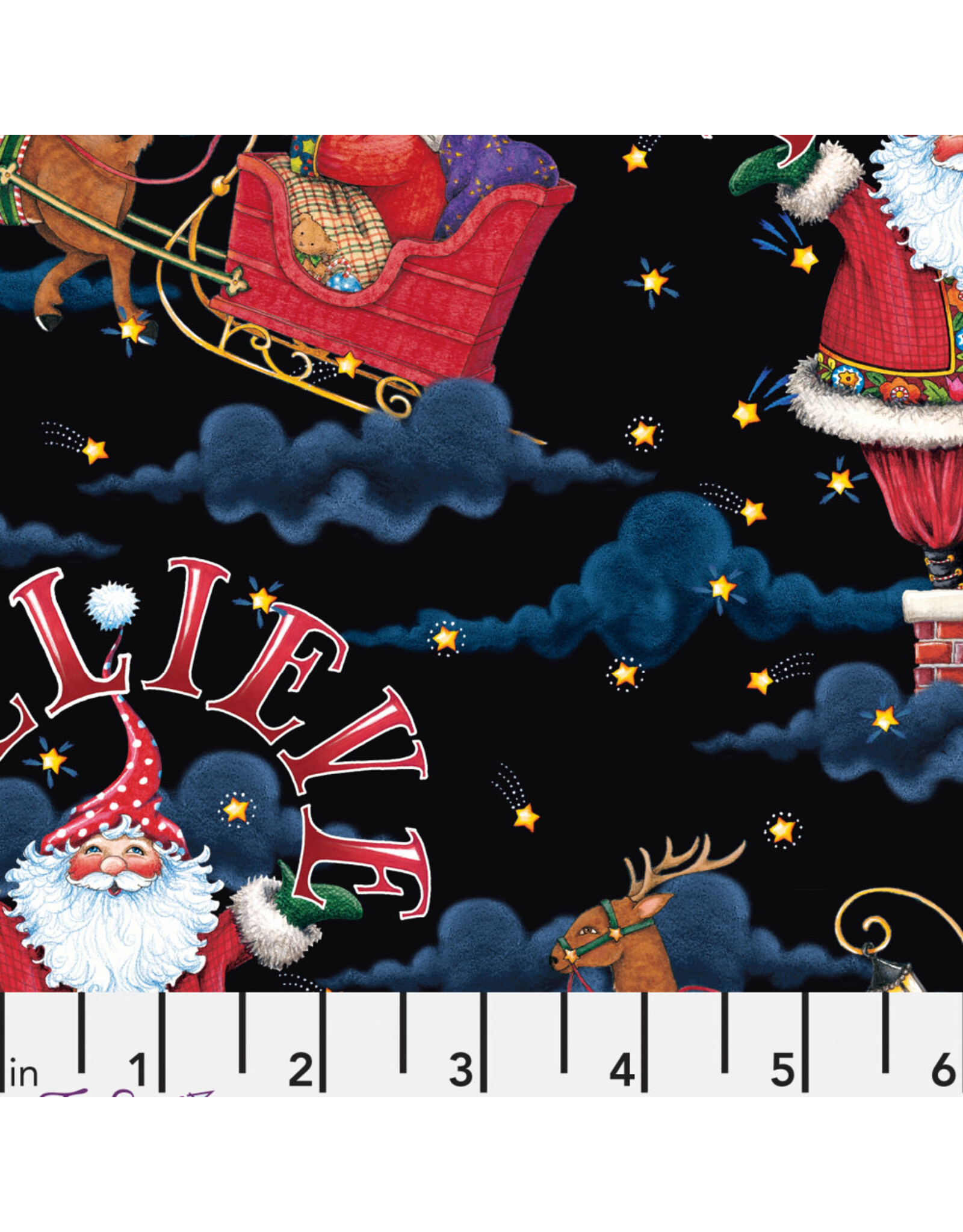 Christmas Collection So Much Joy, Believe Santa in Black, Dinner Napkin
