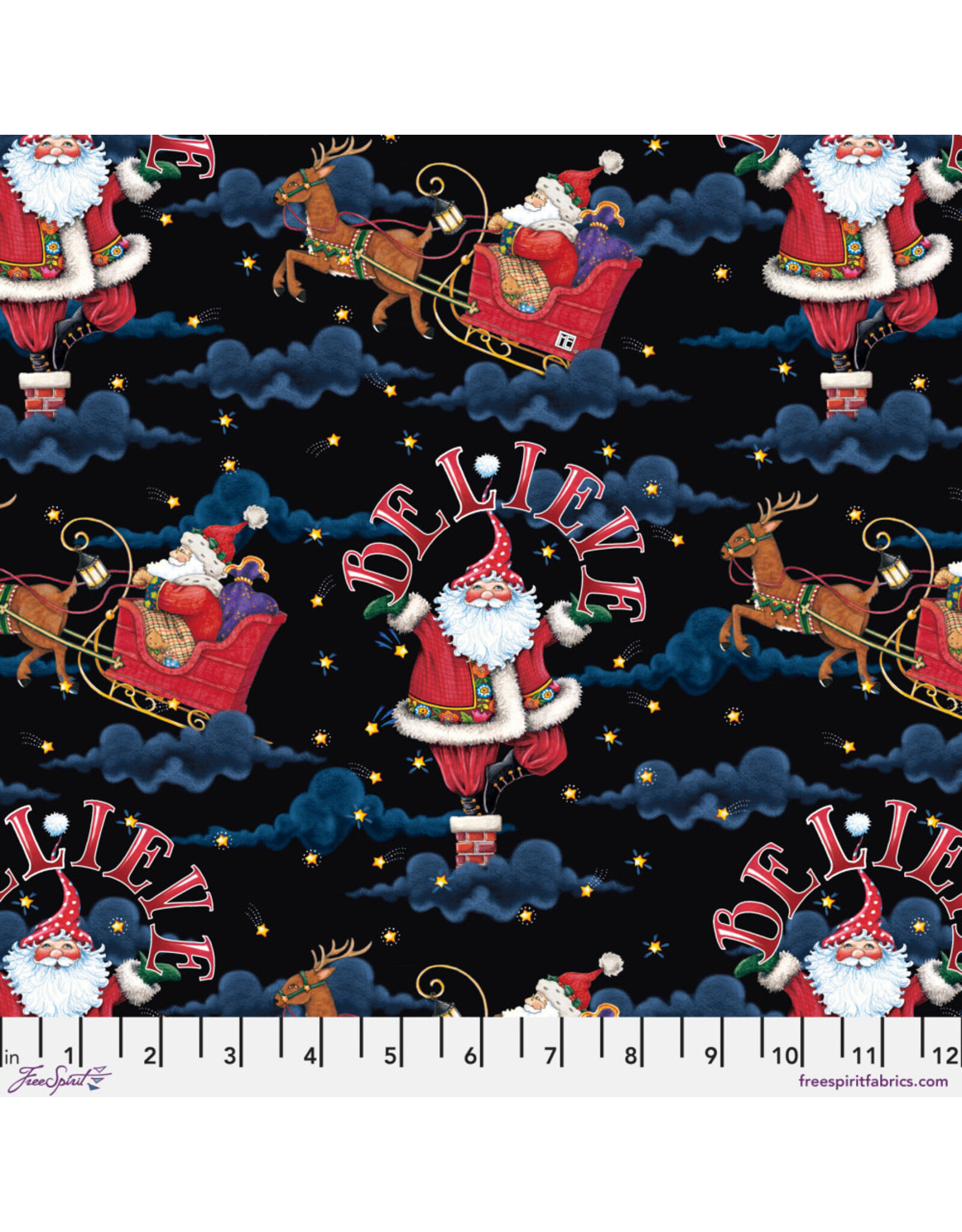 Christmas Collection So Much Joy, Believe Santa in Black, Dinner Napkin