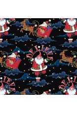Mary Engelbreit So Much Joy, Believe Santa in Black, Fabric Half-Yards