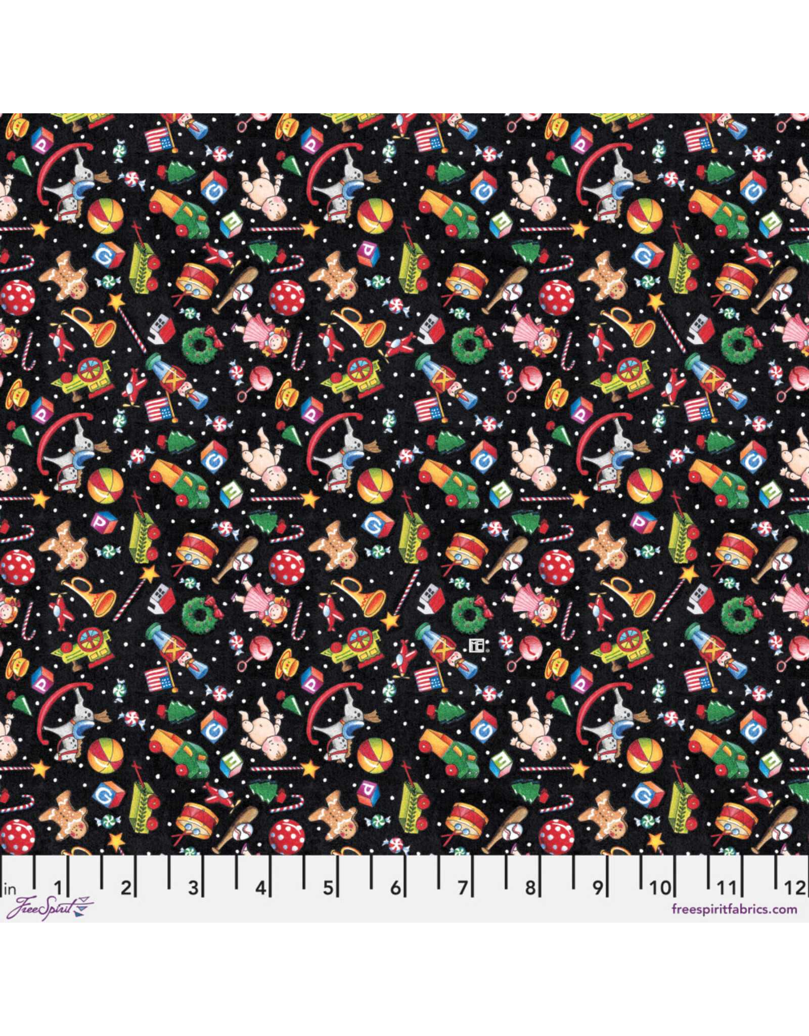 Mary Engelbreit So Much Joy, Santas Toys in Multi, Fabric Half-Yards