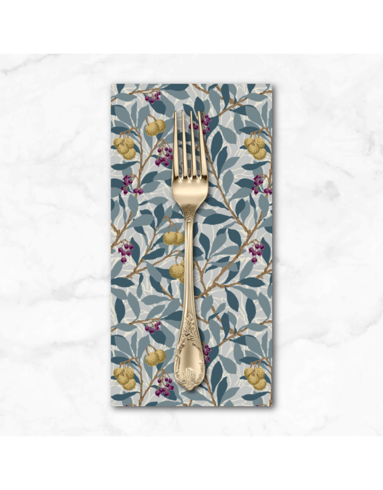 PD's William Morris Collection Morris & Co, Red House, Arbutus in Slate, Dinner Napkin
